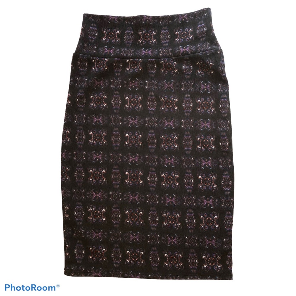 NWT LuLaRoe Black Pencil Skirt, Abstract Design - Size XS